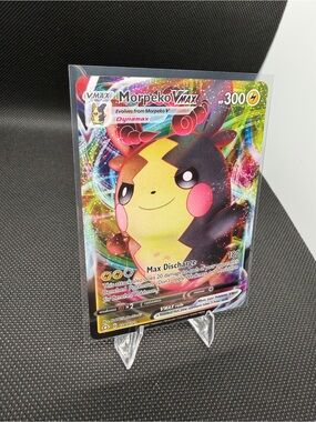 Pokemon Full Art Morpeko VMAX Trading Card - Yellow, Black, Pink